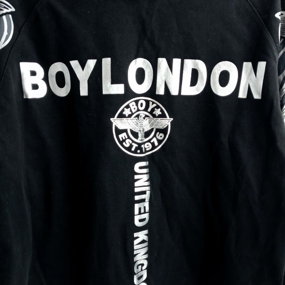 Boy‎ London Bird Silver Graphic Black Sweatshirt - Picture 5 of 9